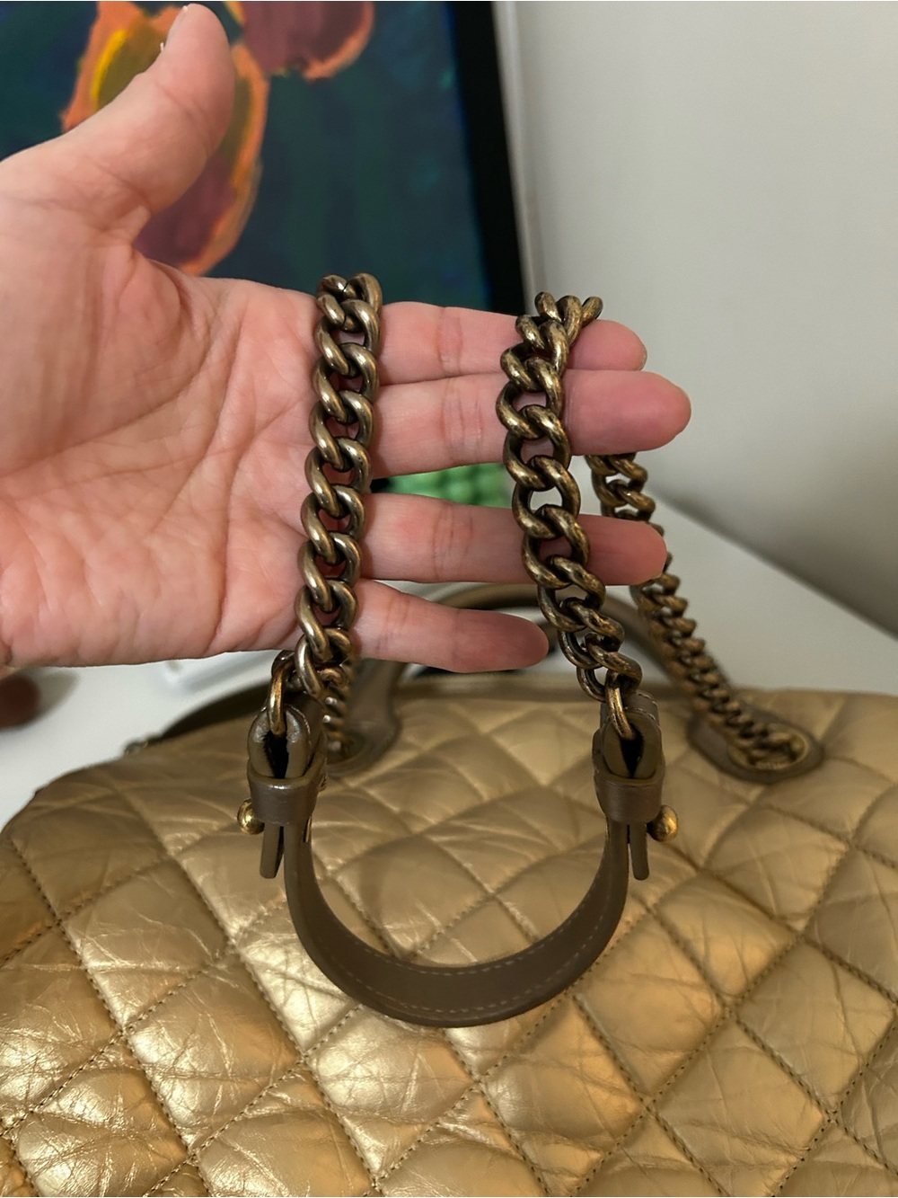 CHANEL Metallic Gold Bag - Picture 5 of 14